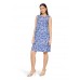 Betty Barclay - 1889 1965 Luchtig linnen kleed blauw wit print.